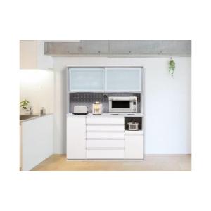 ふるさと納税 家具 収納家具 福岡県 大川市 (ホワイト柾目) 開梱設置 シャロン オープンボード 幅160cm 引き戸 食器棚 キッチンボード 完成品 カップボード キ…