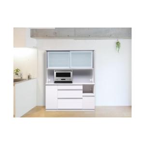 ふるさと納税 家具 収納家具 福岡県 大川市 （ホワイト柾目） 開梱設置 クロノス キッチンボード 幅160cm キッチンボード 引き戸 食器棚 オープンボード 完成…