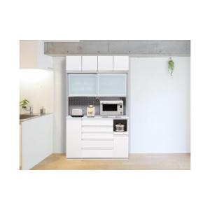 ふるさと納税 家具 収納家具 福岡県 大川市 （ホワイト柾目） 開梱設置 シャロン オープンボード 上置き付 幅140cm 引き戸 食器棚 キッチンボード 完成品 カッ…