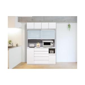 ふるさと納税 家具 収納家具 福岡県 大川市 （ホワイト柾目） 開梱設置 シャロン オープンボード 上置き付 幅160cm 引き戸 食器棚 キッチンボード 完成品 カッ…