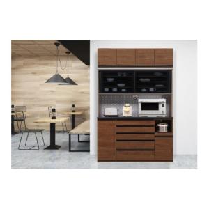 ふるさと納税 家具 収納家具 福岡県 大川市 （ブラウン） 開梱設置 シャロン オープンボード 上置き付 幅160cm 引き戸 食器棚 キッチンボード 完成品 カップボ…