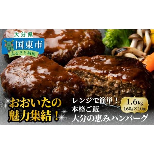 ふるさと納税 牛肉 ハンバーグ 大分県 国東市 おおいたの魅力集結 大分の恵みハンバーグ 1.6kg...