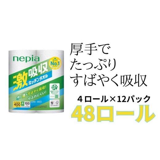 ふるさと納税 愛知県 春日井市 ネピア激吸収キッチンタオル4ロール100カット×12パック