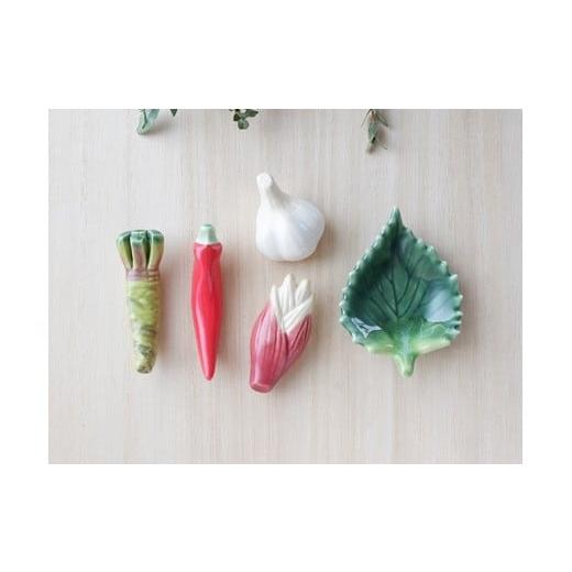 ふるさと納税 雑貨・日用品 岐阜県 - イホシロ窯 手作り 野菜(薬味)箸置き5種類