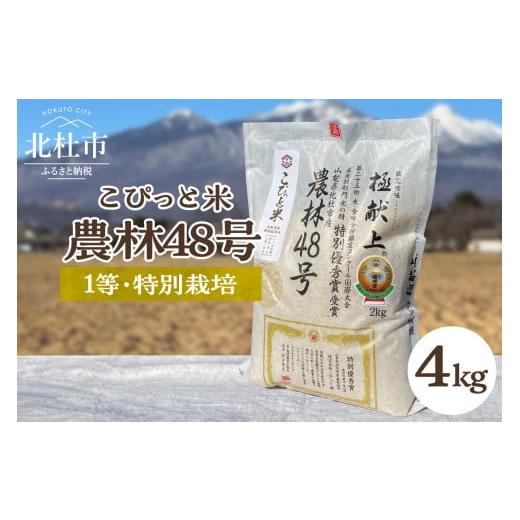 ふるさと納税 山梨県 北杜市 【令和５年度】こぴっと米【農林48号】4kg　1等特別栽培100％