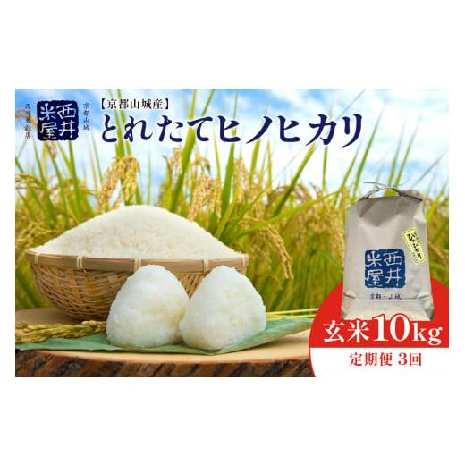 ふるさと納税 京都府 木津川市 【定期便 3回】＜京都山城産＞とれたてヒノヒカリ(玄米１０kg) 定...