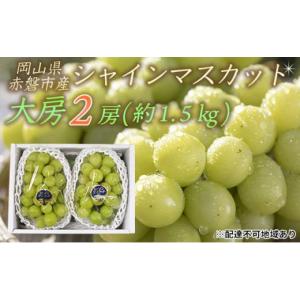 ふるさと納税 岡山県 赤磐市 ぶどう 2024年 先行予約 シャイン マスカット 大房 2房 約1.5kg 秀品 ブドウ 葡萄 岡山 赤磐市産 国産 フルーツ 果物 ギフト｜ふるさとチョイス