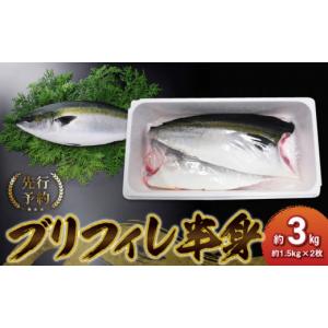 ふるさと納税 旬の鮮魚等 熊本県 天草市 S042-001_ブリフィレ 半身 約3kg(約1.5kg×2枚)ぶり 鰤 先行予約