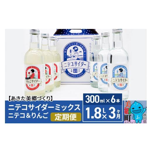 ふるさと納税 炭酸飲料 サイダー 秋田県 美郷町 《定期便3ヶ月》ニテコサイダーミックス 300ml...