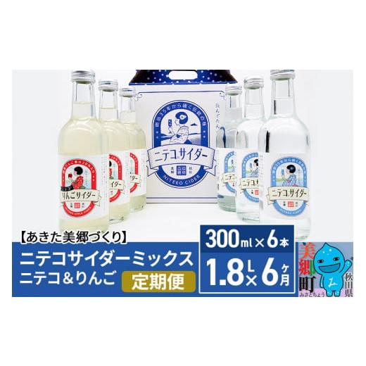 ふるさと納税 炭酸飲料 サイダー 秋田県 美郷町 《定期便6ヶ月》ニテコサイダーミックス 300ml...