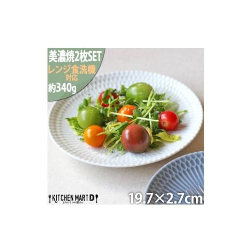 ふるさと納税 食器・グラス 皿 岐阜県 瑞浪市  美濃焼 さざなみ 20丸皿 白 ホワイト 2枚セッ...