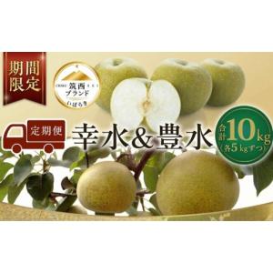ふるさと納税 梨 茨城県 筑西市 梨 2種 ( 幸水 ＆ 豊水 各5kg 合計10kg ) 定期便 セット 2026年産 先行予約 なし ナシ 赤梨 食べ比べ 食べくらべ