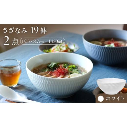 ふるさと納税 食器・グラス 皿 岐阜県 瑞浪市  美濃焼 さざなみ 19鉢 ホワイト 2枚セット 瑞...