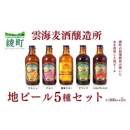 ふるさと納税 宮崎県 綾町 雲海麦酒醸造所 地ビール 5種 飲み比べ 5本 セット (02-92)