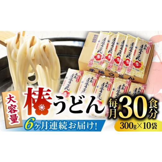 ふるさと納税 長崎県 新上五島町 【全6回定期便】【一番コシの強い！】椿 うどん 300g×10袋 ...