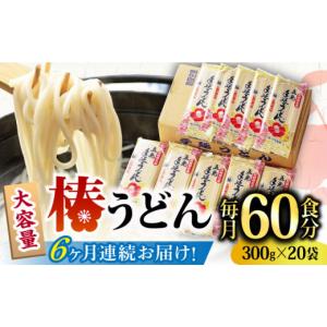ふるさと納税 うどん 乾めん 長崎県 新上五島町 全6回定期便 椿 うどん 300g×20袋 五島うどん 保存食 業務用 中本製麺 RAO023