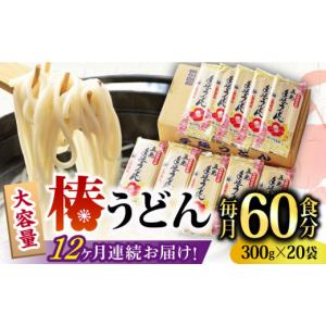 ふるさと納税 うどん 乾めん 長崎県 新上五島町 全12回定期便 椿 うどん 300g×20袋 五島うどん 保存食 業務用 中本製麺 RAO024