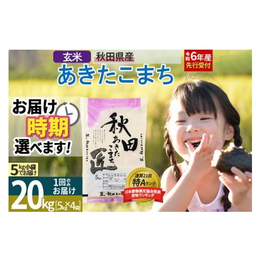 ふるさと納税 秋田県 仙北市 【玄米】＜令和6年産 新米予約＞ 秋田県産 あきたこまち 20kg (...