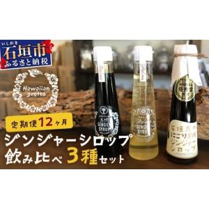 ふるさと納税 加工品等 砂糖 沖縄県 石垣市 12カ月定期便 ジンジャーシロップ3本セット飲み?べ 12ケ? 定期便 | 定期便 沖縄県石垣市 沖縄 沖縄県 琉球 八重山…