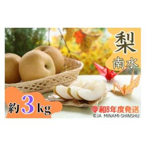 ふるさと納税 梨 長野県 喬木村 8-J06　梨（南水） 太鼓判・優糖生 約3kg