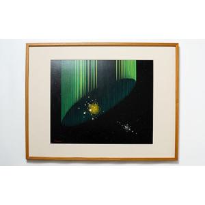 ふるさと納税 雑貨・日用品 絵画 茨城県 下妻市 87-45 現代日本絵画 金とプラチナのかけらシリーズ 「 緑 」 アート 美術 インテリア 作品 絵画 日本絵画 装飾…
