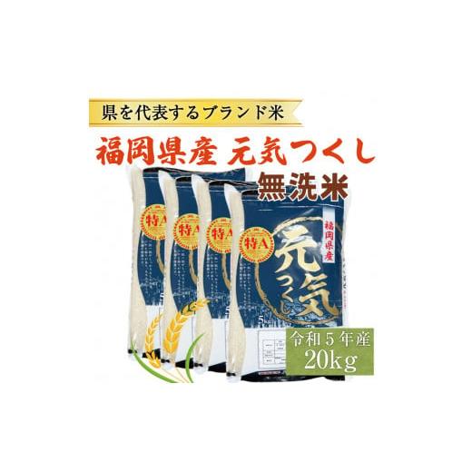 ふるさと納税 福岡県 添田町 令和5年産 福岡県産 ブランド米「元気つくし」無洗米 20kg [a0...