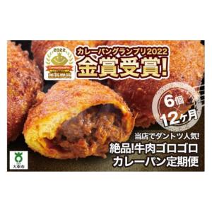 ふるさと納税 大阪府 大東市 【12か月定期便】カレーパン 6個 牛肉 ゴロゴロ グランプリ 金賞受...