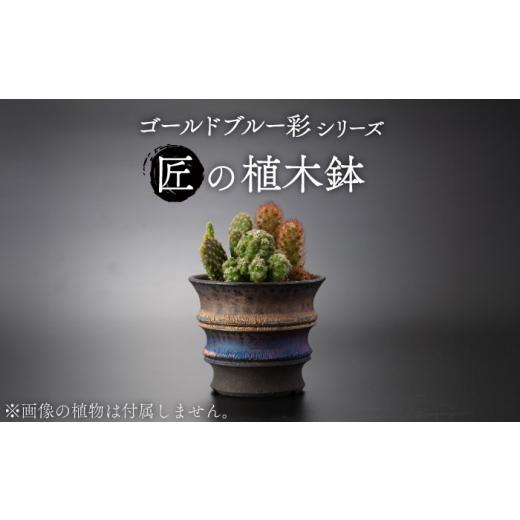 ふるさと納税 岐阜県 土岐市 【美濃焼】匠の植木鉢 ゴールドブルー 彩シリーズ【角山製陶所】観葉植物...