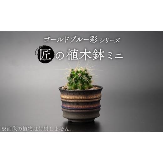 ふるさと納税 雑貨・日用品 インテリア 岐阜県 土岐市  美濃焼 匠の植木鉢 ミニ ゴールドブルー ...