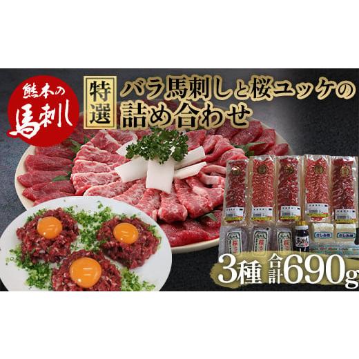 ふるさと納税 馬肉 熊本県 球磨村 FKP9-563 特選馬刺し中トロ・たてがみ・ユッケ詰合せ