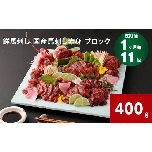 ふるさと納税 馬肉 熊本県 高森町  1ヶ月毎11回定期便 鮮馬刺し 国産馬刺し赤身 ブロック 40...