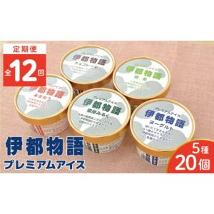 ふるさと納税 菓子 アイス 福岡県 糸島市 全12回定期便 伊都物語 プレミアムアイス5種 20個セット（みるく4個、ヨーグルト4個、あまおう4個、抹茶4個、チョコ…