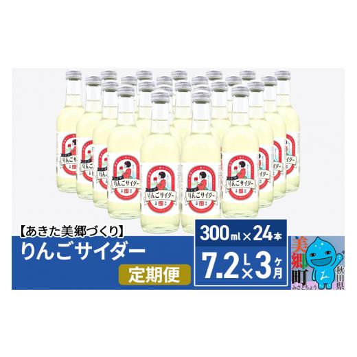 ふるさと納税 炭酸飲料 サイダー 秋田県 美郷町 《定期便3ヶ月》ニテコりんごサイダー 300ml×...