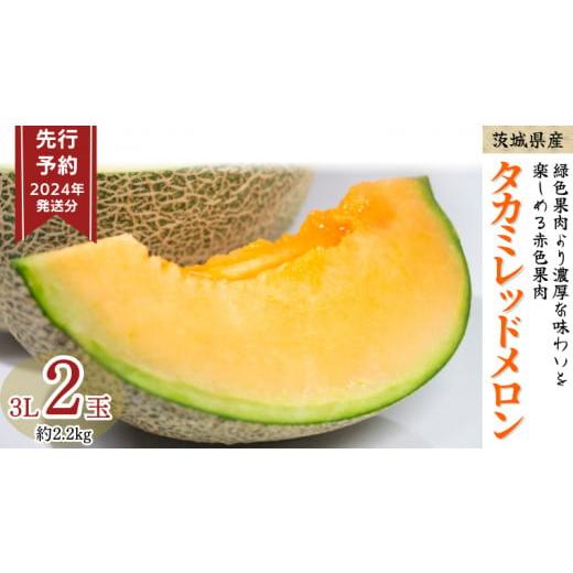 ふるさと納税 茨城県 牛久市 《 先行予約 》 タカミ レッド メロン 3L 2玉 (約 2.2kg...