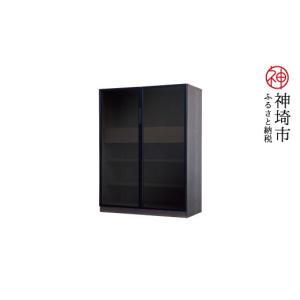 ふるさと納税 家具 収納家具 佐賀県 神埼市 ロッコストレージ 900M ブラウン 飾り棚 ディスプレイラック コレクションラック ガラス戸 本棚 収納 完成品 (H062…