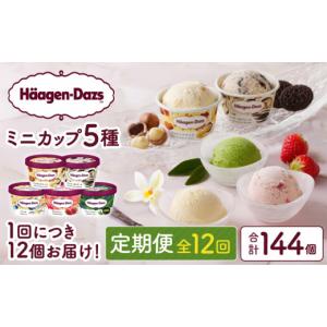 ふるさと納税 菓子 アイス 北海道 浜中町 全12回定期便・連続 ハーゲンダッツ『定番ミニカップフレーバー5種セット(合計144個)』アイスクリーム アイス スイ…
