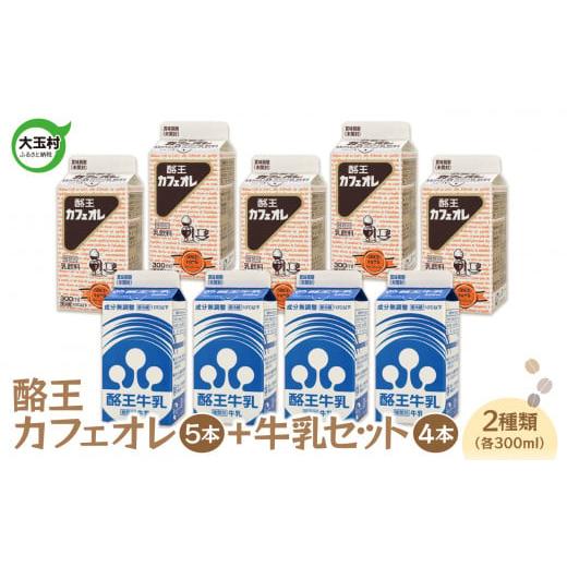 ふるさと納税 福島県 大玉村 酪王カフェオレ（300ml×5本）　牛乳（300ml×4本）　9本セッ...