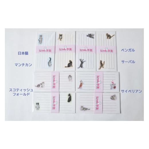 ふるさと納税 東京都 新宿区 猫写真の一筆箋「にゃん筆箋」猫種いろいろ肉球キャット8種セット