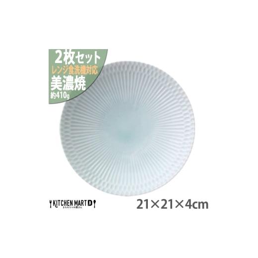ふるさと納税 食器・グラス 皿 岐阜県 瑞浪市  美濃焼 さざなみ 21深皿 青白 2枚セット 瑞浪...