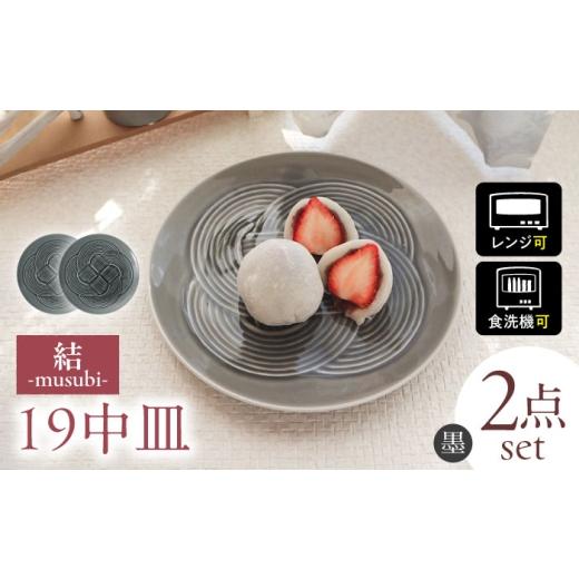 ふるさと納税 食器・グラス 皿 岐阜県 瑞浪市  美濃焼 結 19中皿 墨 2枚セット 瑞浪市 ／ ...