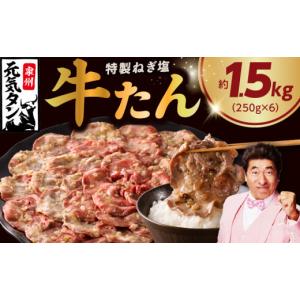ふるさと納税 牛肉 タン 大阪府 泉佐野市 ねぎ塩 牛たん 1.5kg 小分け 250g×6 小分け 250g×6P 牛タン 牛肉 焼肉 BBQ 薄切り ぎゅうたん スライス 訳あり サ…