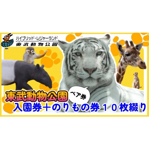 ふるさと納税 入場券・優待券 埼玉県 白岡市 東武動物公園 入園券＋のりもの券10枚綴り（ペア） 　...
