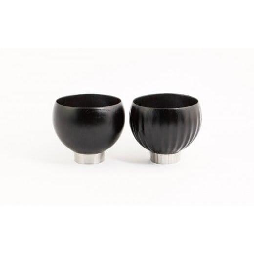 ふるさと納税 食器・グラス 湯呑 京都府 - 手作り 漆器 × 金属 sukuf black ペア ...