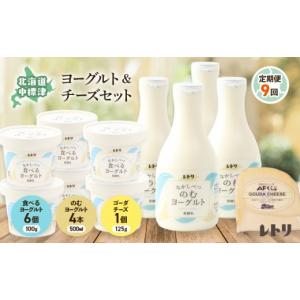 ふるさと納税 菓子 ヨーグルト 北海道 中標津町 定期便：全9回 のむヨーグルト 500ml 4本 食べるヨーグルト 6個 ゴーダチーズ 125g ヨーグルト チーズ 健康 …