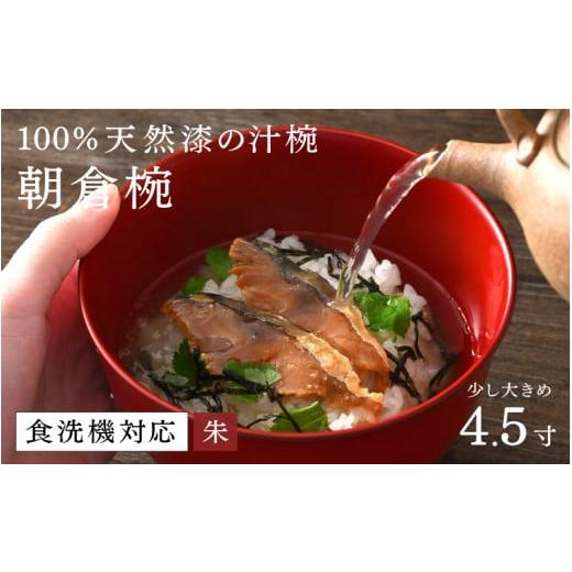 ふるさと納税 福井県 鯖江市 【伝統工芸品】 100%天然漆の食洗機対応の大きめ汁椀朱　朝倉椀4.5...