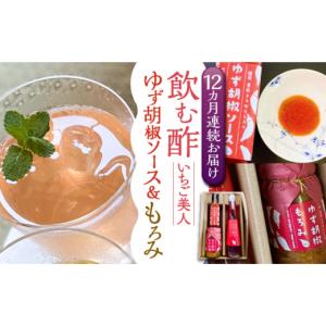 ふるさと納税 たれ・ドレッシング・酢 果実酢 福岡県 豊前市 全12回定期便 いちご美人 飲む酢 & ゆず胡椒 ソース ／ もろみ セット 《豊前市》 株式会社…