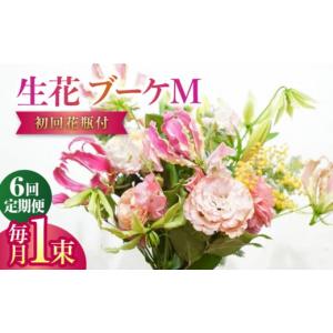 ふるさと納税 花・苗木 花束 高知県 高知市 6回定期便 生花花束 ブーケM初回花瓶付 株式会社tomoni ATCG023