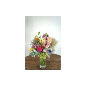 ふるさと納税 花・苗木 花束 高知県 高知市 3回定期便 生花花束 ブーケL初回花瓶付 株式会社tomoni ATCG028