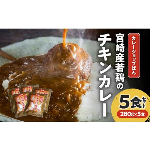 ふるさと納税 宮崎県 宮崎市 カレーショップばん　宮崎産若鶏のチキンカレー5食セット_M280-00...