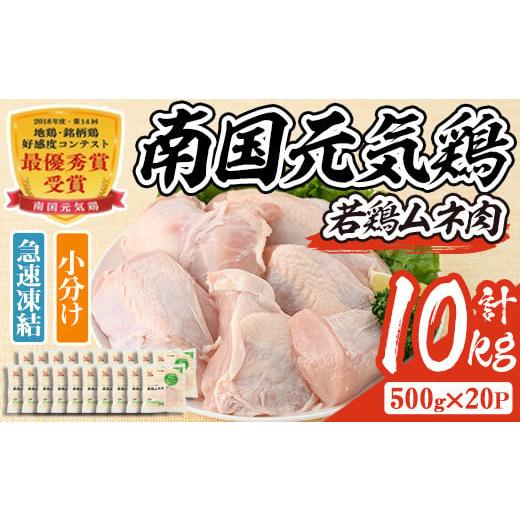 ふるさと納税 鹿児島県 伊佐市 isa491 南国元気鶏ムネ肉(計10kg・500g×20P) 鶏肉...